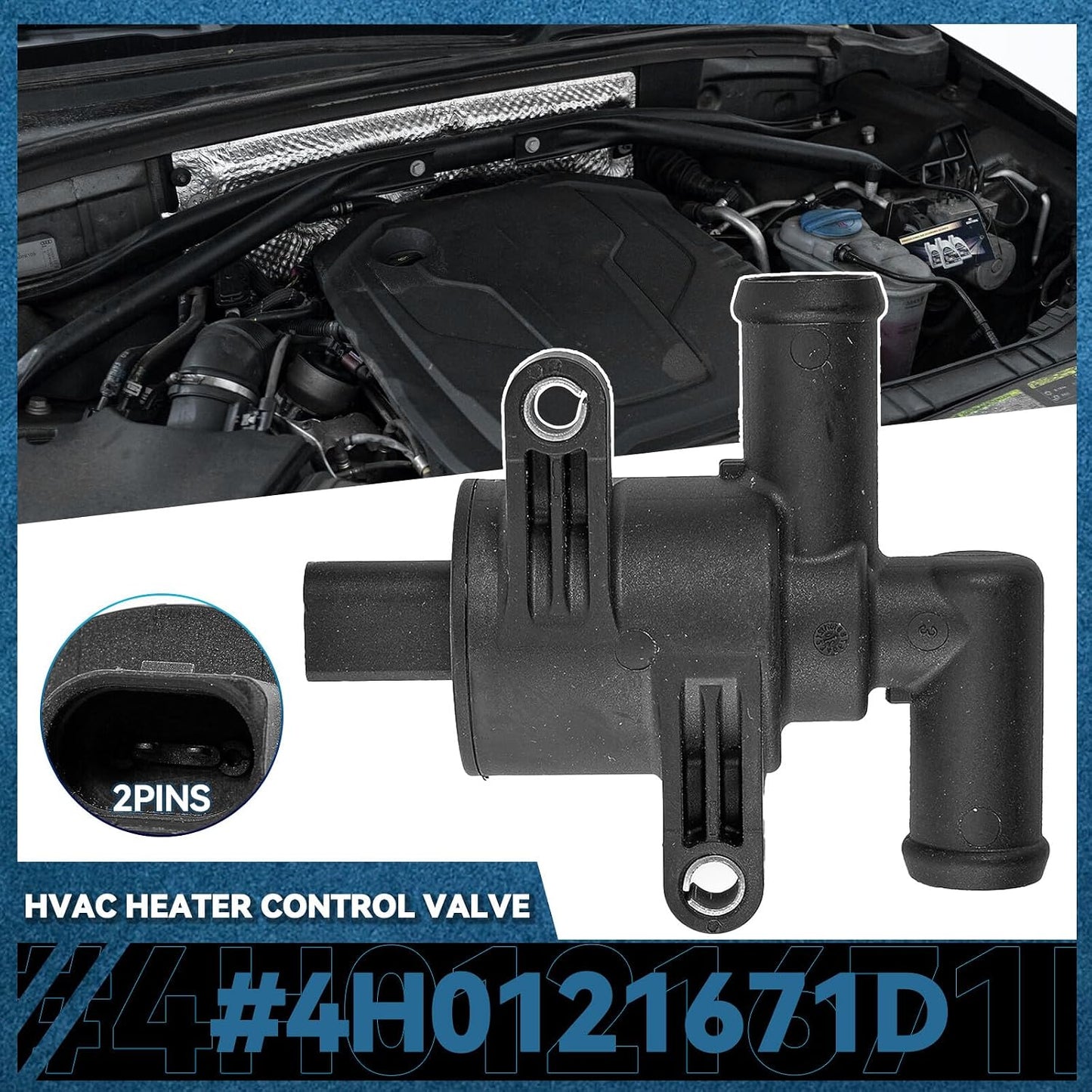 ya 6 8.24 baidi Heater Control Water Valve for Audi A3 A4 A5 A6 Q7 for VW GTI for Tiguan for Golf 4H0121671D