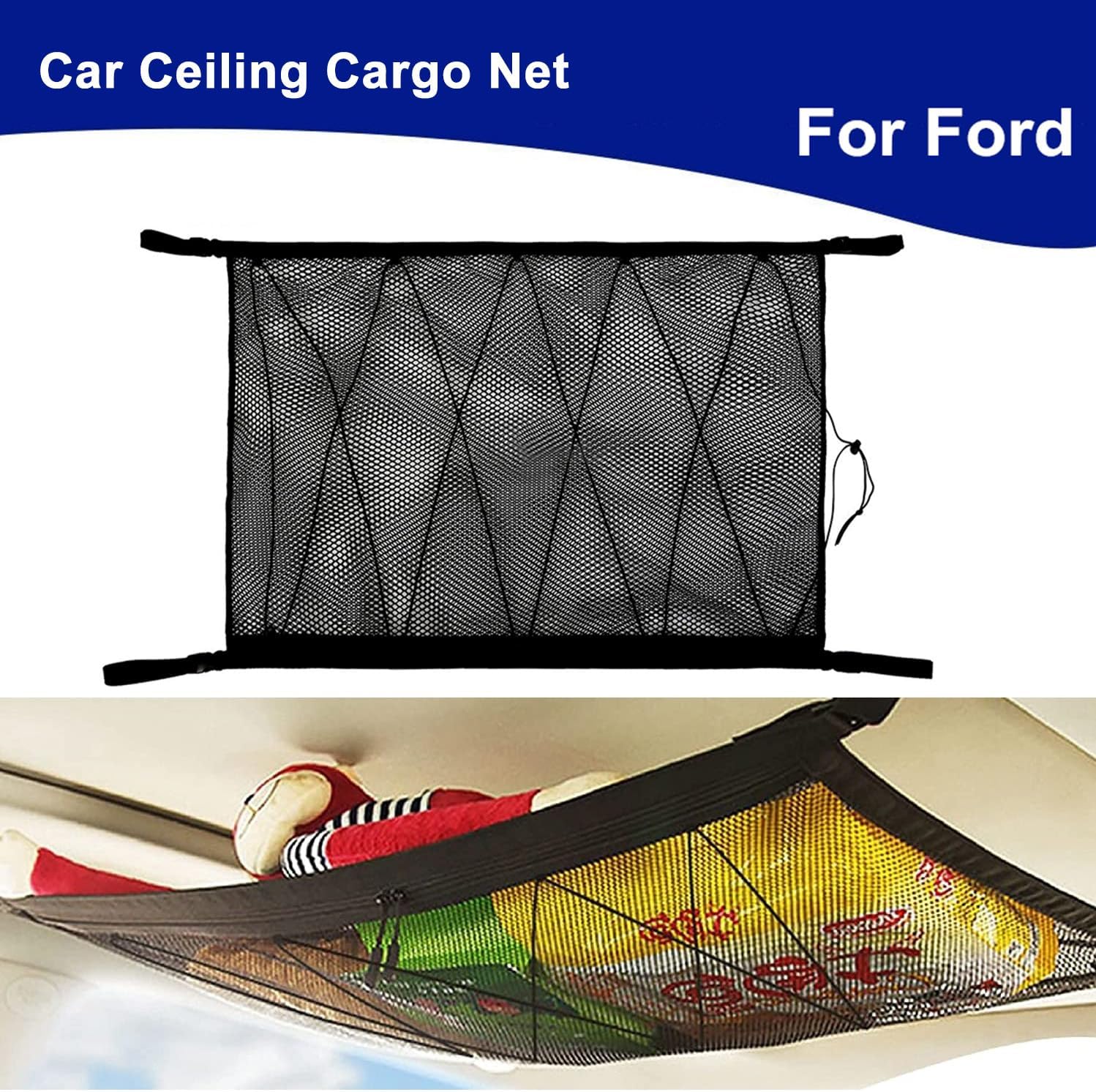 ya 2 8.24 baidi for Ford Truck Accessories Ceiling Roof Cargo Net Storage Bag Mesh Organizer