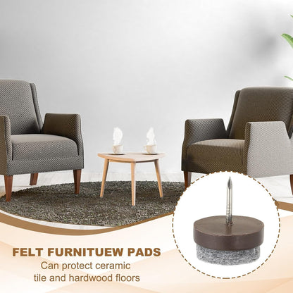 ya 26 10.21 baidi 72 Pcs 22 mm Nail-on Felt Pads, Felt Furniture Sliders Pads, Black/Brown/White