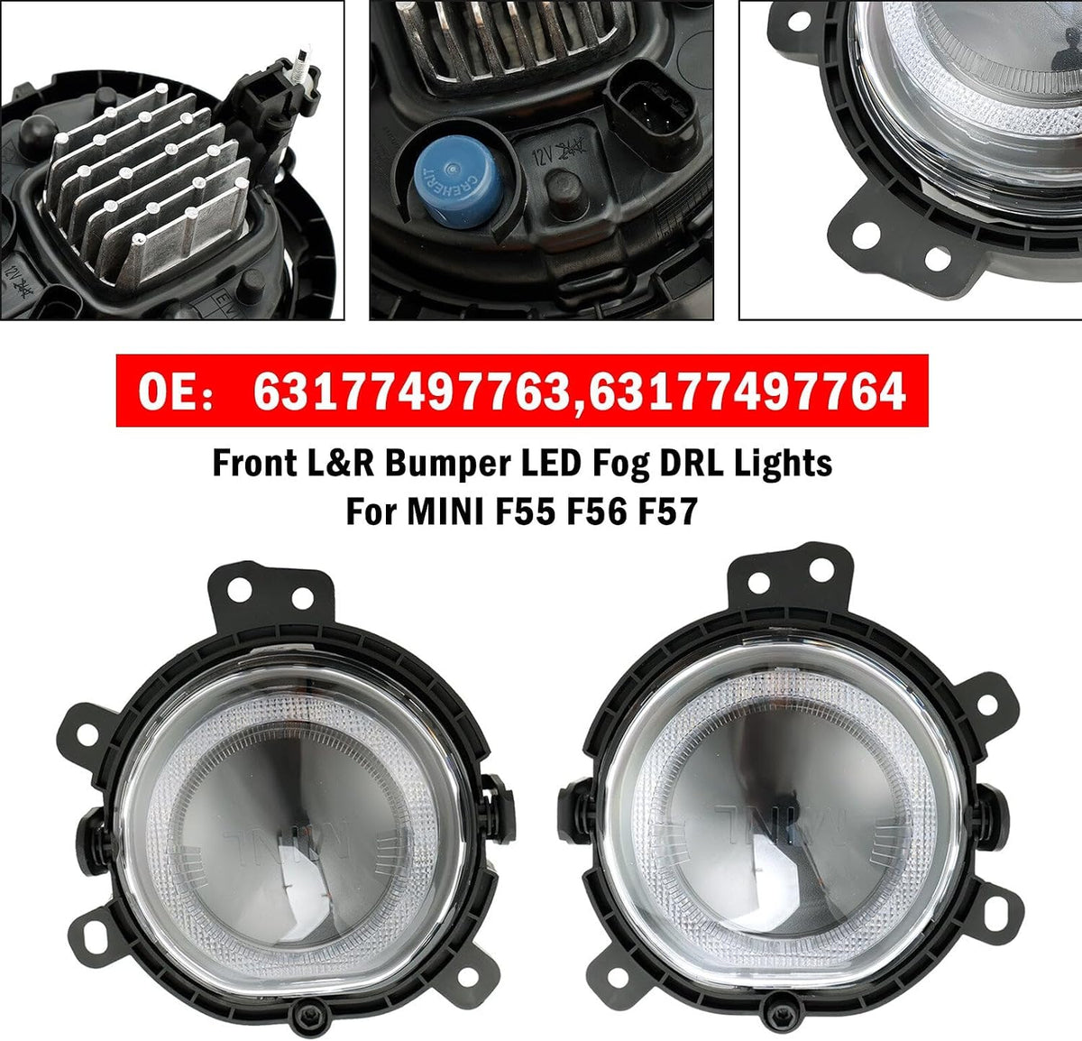 ya 14 9.20 zhengce LED Front Bumper Left & Right Fog Light Lamp for Mini F55 F56 F54 F57-1