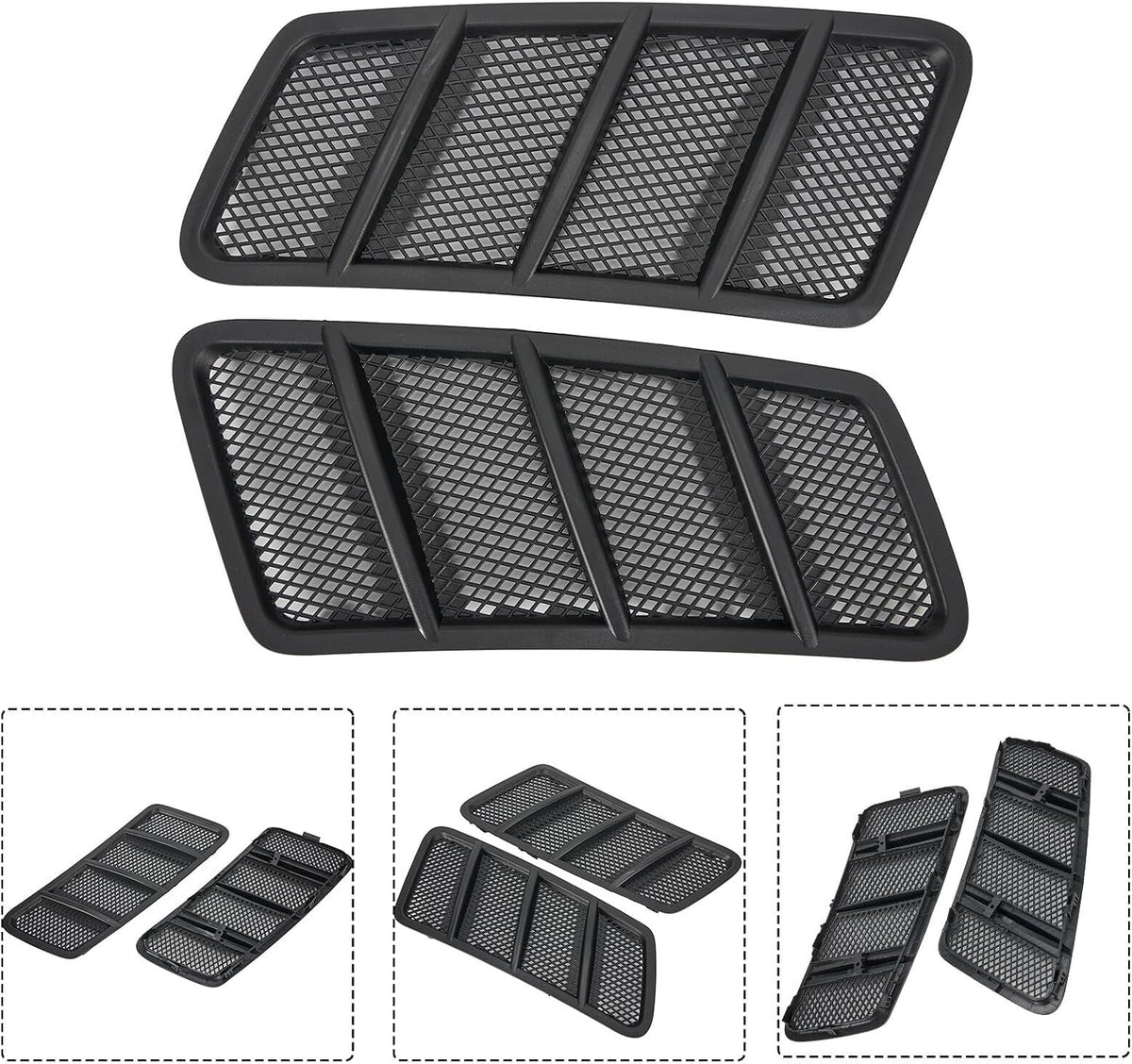 ya 4 8.14 2Pcs for Benz W166/ML/GL Class Black Plastic Hood Air Vent Grille Cover