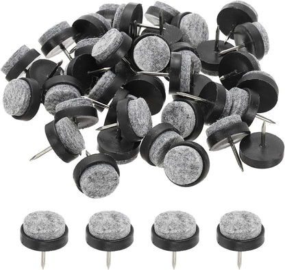 ya 26 10.21 baidi 72 Pcs 20 mm Nail-on Felt Pads, Round Felt Furniture Sliders Pads, Black
