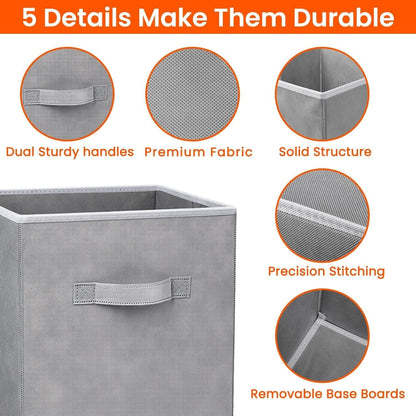 ya 26 10.21 baidi Stora Cube - 11-inch Heavy Duty Fabric Stora Box, Cube Foldable Stora Box -