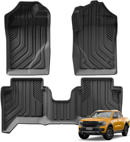 ya 7 8.24 baidi for Ford Ranger 2023 2024 3D TPE Car Floor Mat Waterproof Carpets Right Rudder