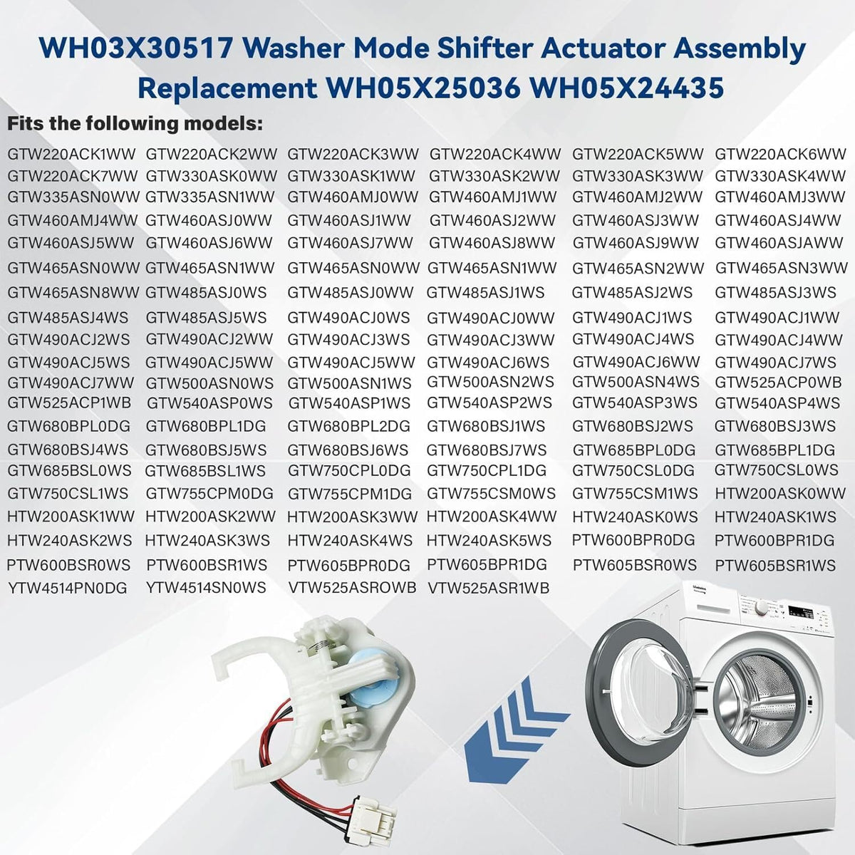 ya 26 10.21 baidi WH05X25036 WH03X30517 Actuators for Washing Machines - Selectable Parts
