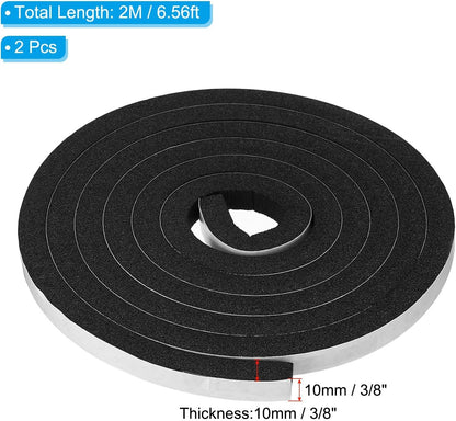 ya 26 10.21 baidi Weather Stripping for Doors, 2 Rolls 3/8 W x 3/8 T Foam Seal Tape(6.56 Ft)