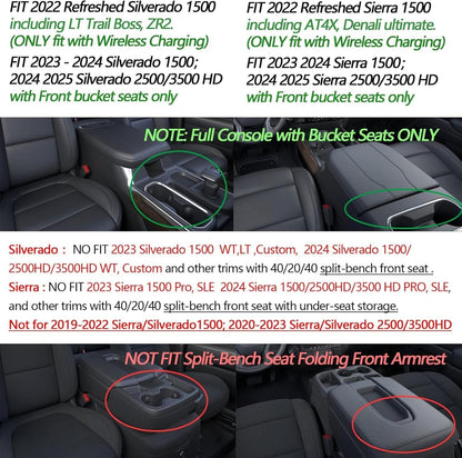 ya 5 8.10 For 2022-2024 for Chevy for Silverado Cab Center Console Storage Box Organizer Accessory