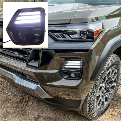 ya 4 8.10 2XLED fog lights daytime running lights with turn signals for Chevrolet Colorado 23-24