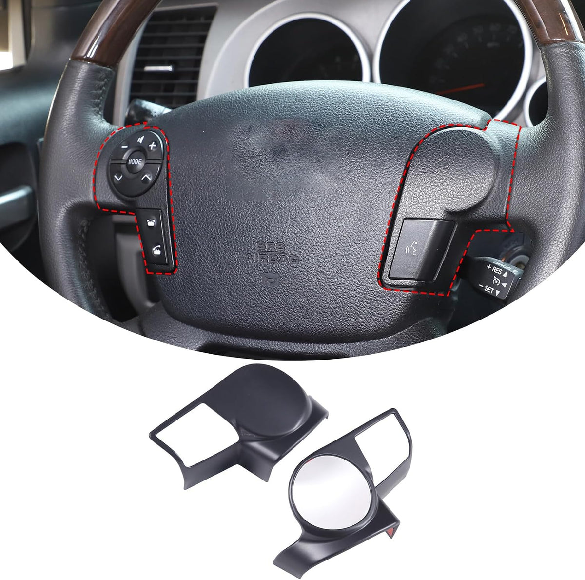ya 23 10.7 baidi ABS Matte Black Steering Wheel Button F for Ram e Trim for Toyota Tundra 2007-2013-