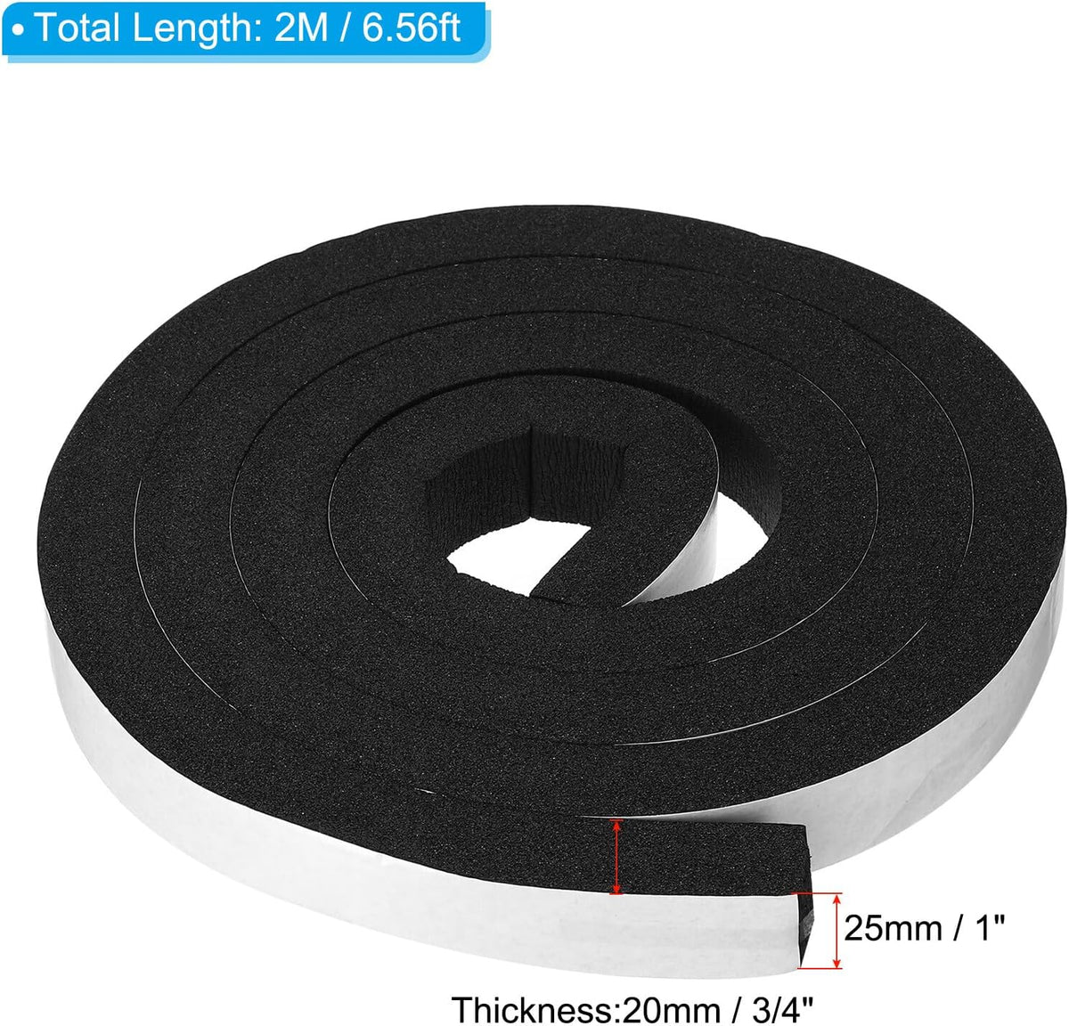 ya 26 10.21 baidi Weather Stripping for Doors, 1 Roll 1 W x 3/4 T Foam Seal Tape(6.56 Ft)