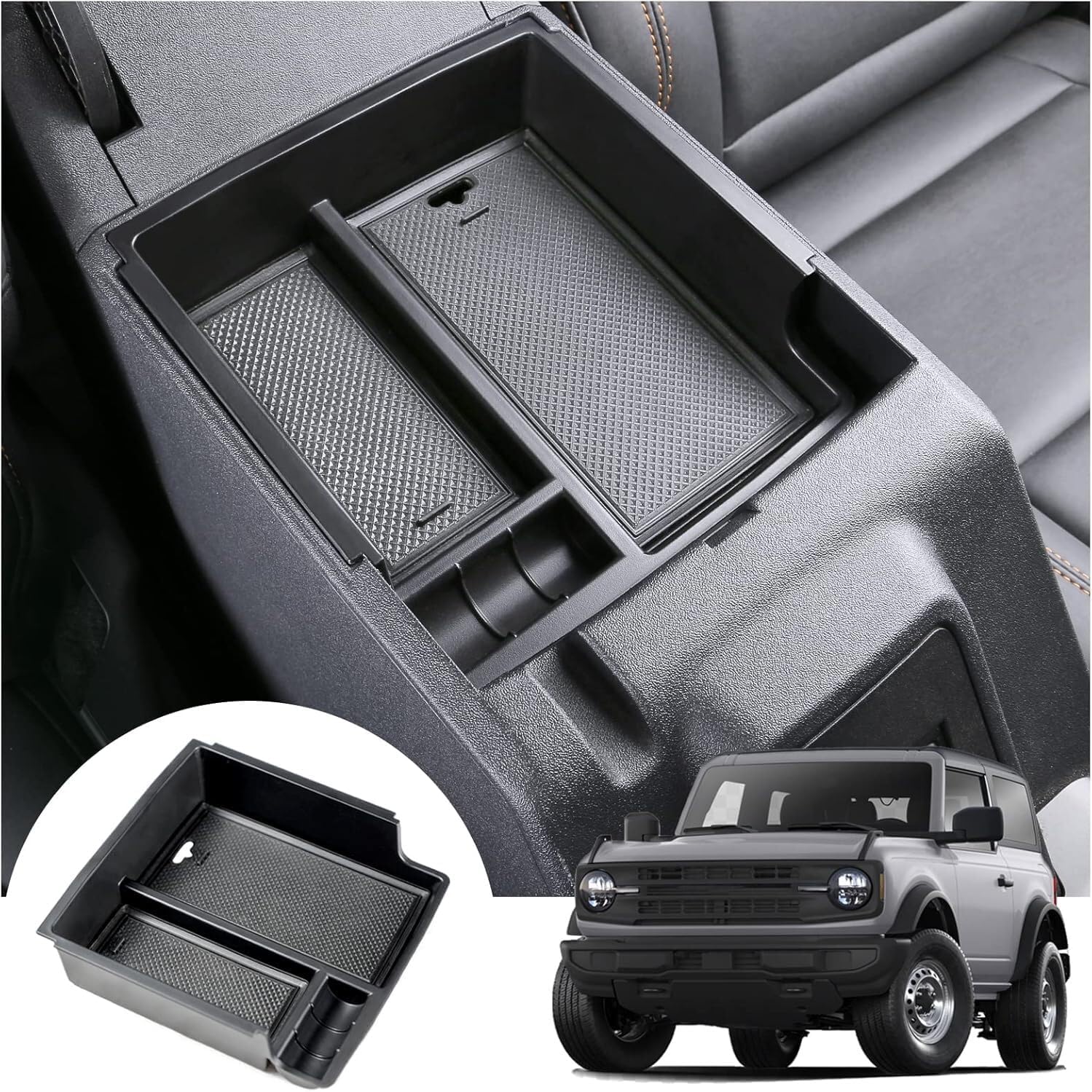 ya 4 8.14 for 2021-2024 for Ford Bronco Car Center Console Armrest Storage Box Organizer Tray