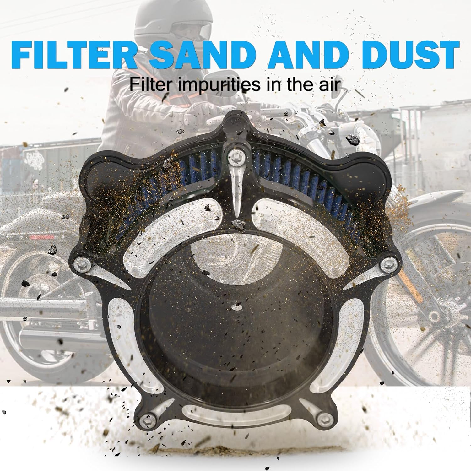 ya 8 8.24 baidi Transparent Air Filter Blue Intake for Harley Touring Road Electra Glide 08-2016