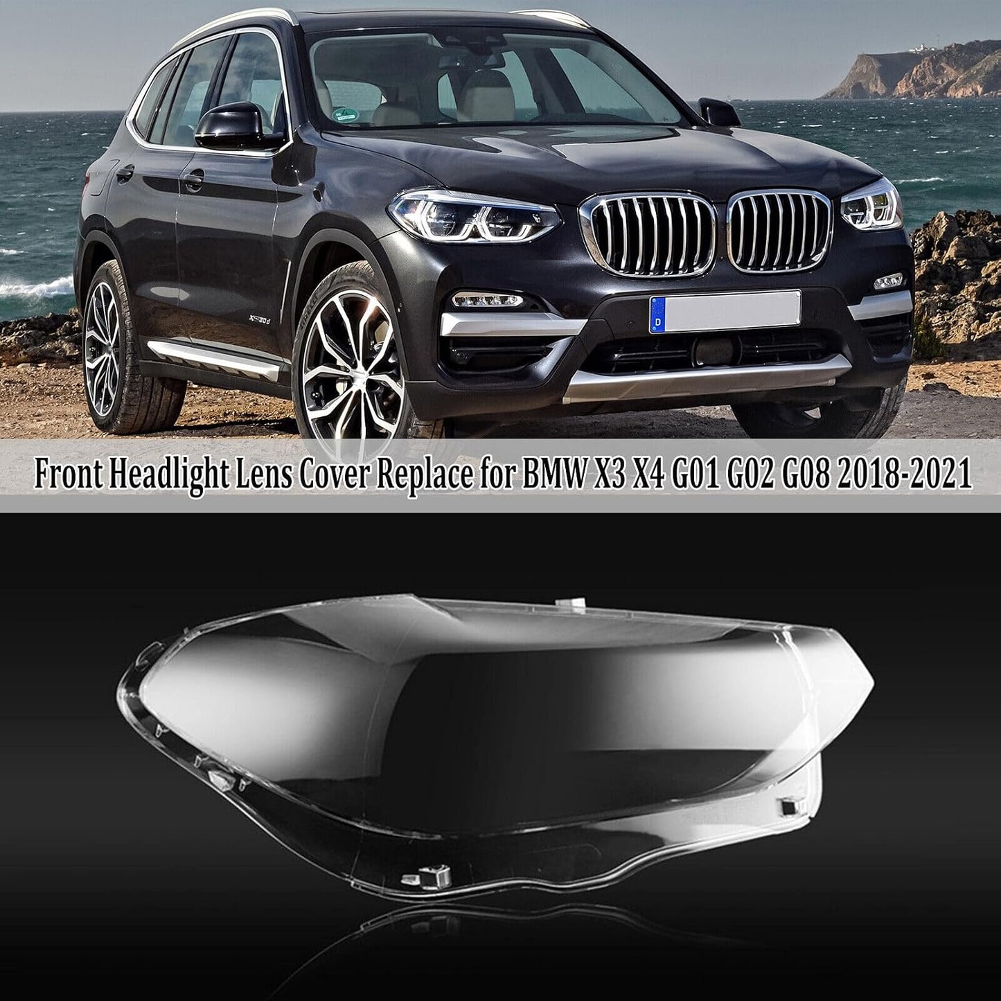 ya 6 8.24 baidi Right light lens transparent protective cover 63117466132 Suitable for 2018-2021 for BMW X3 X4 G01 G02 G08