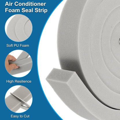 ya 26 10.21 baidi 3 Roll Air Conditioner Foam Seal Strip, 6.5 ft x 2 x 1 Weather Stripping,Black