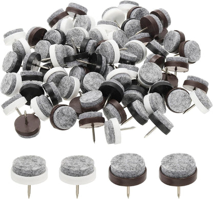 ya 26 10.21 baidi 72 Pcs 22 mm Nail-on Felt Pads, Felt Furniture Sliders Pads, Black/Brown/White