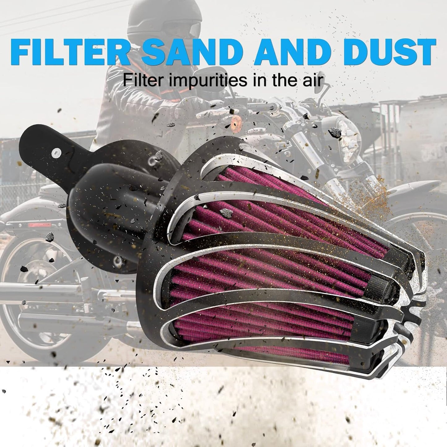 ya 5 8.10 Spiral Air Cleaner Filter Red Intake for Harley Touring Street Road Glide 17-25