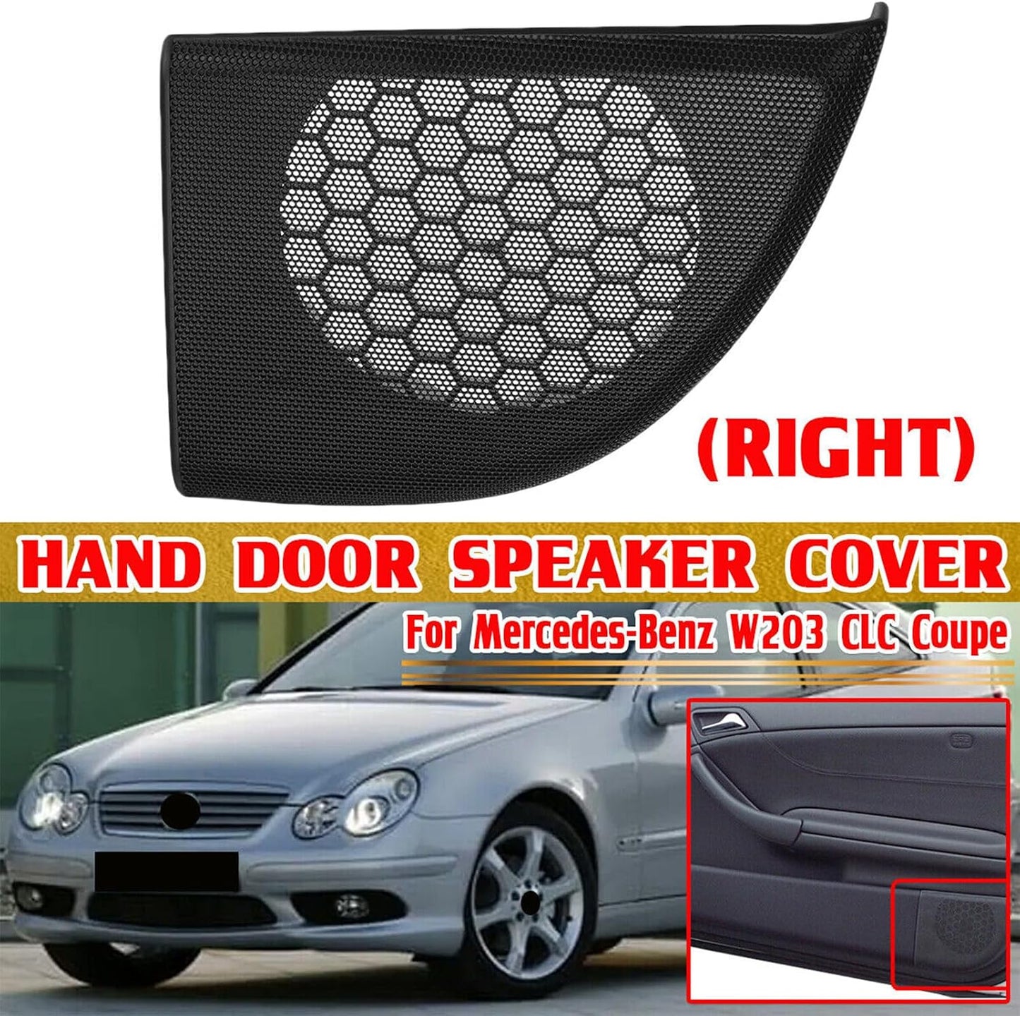ya 4 8.24 baidi Right Grip Passenger Side Door Speaker Protector for Mercedes W203 CLC Coupe A20372703889051