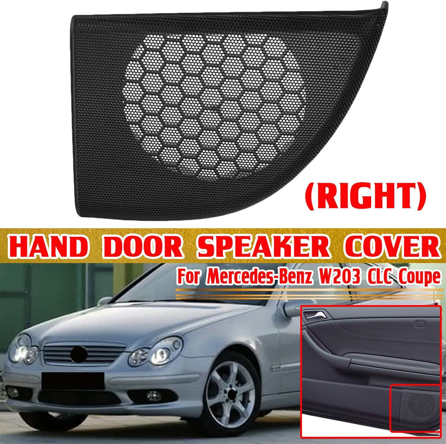 ya 4 8.24 baidi Right Grip Passenger Side Door Speaker Protector for Mercedes W203 CLC Coupe A20372703889051
