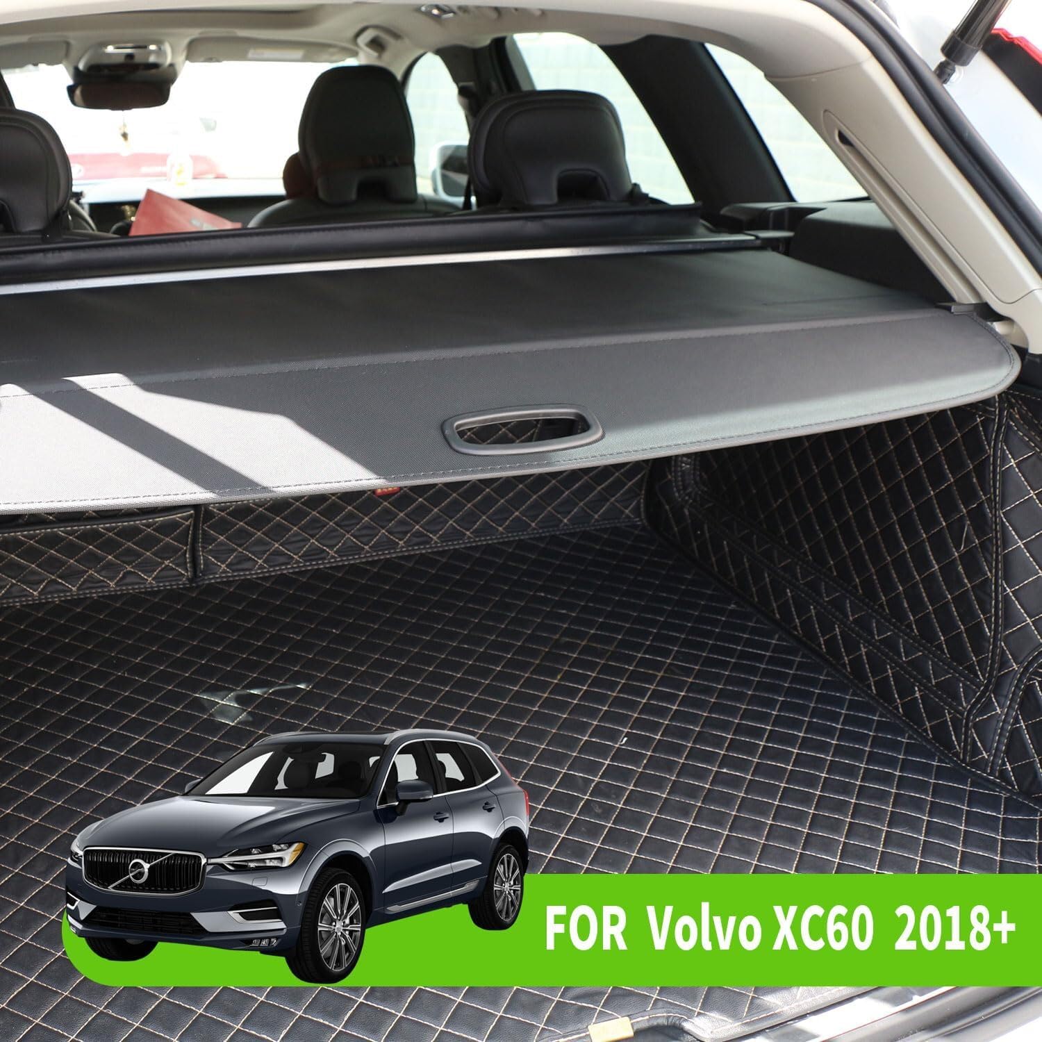 ya 2 8.15 for Volvo XC60 2018-2024 Retractable Trunk Luggage Shade Shield Cargo Cover