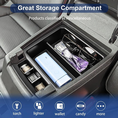 ya 5 8.10 For 2023-2024 for GMC for Canyon Middle Console Organizer Tray Armrest Storage Box Black