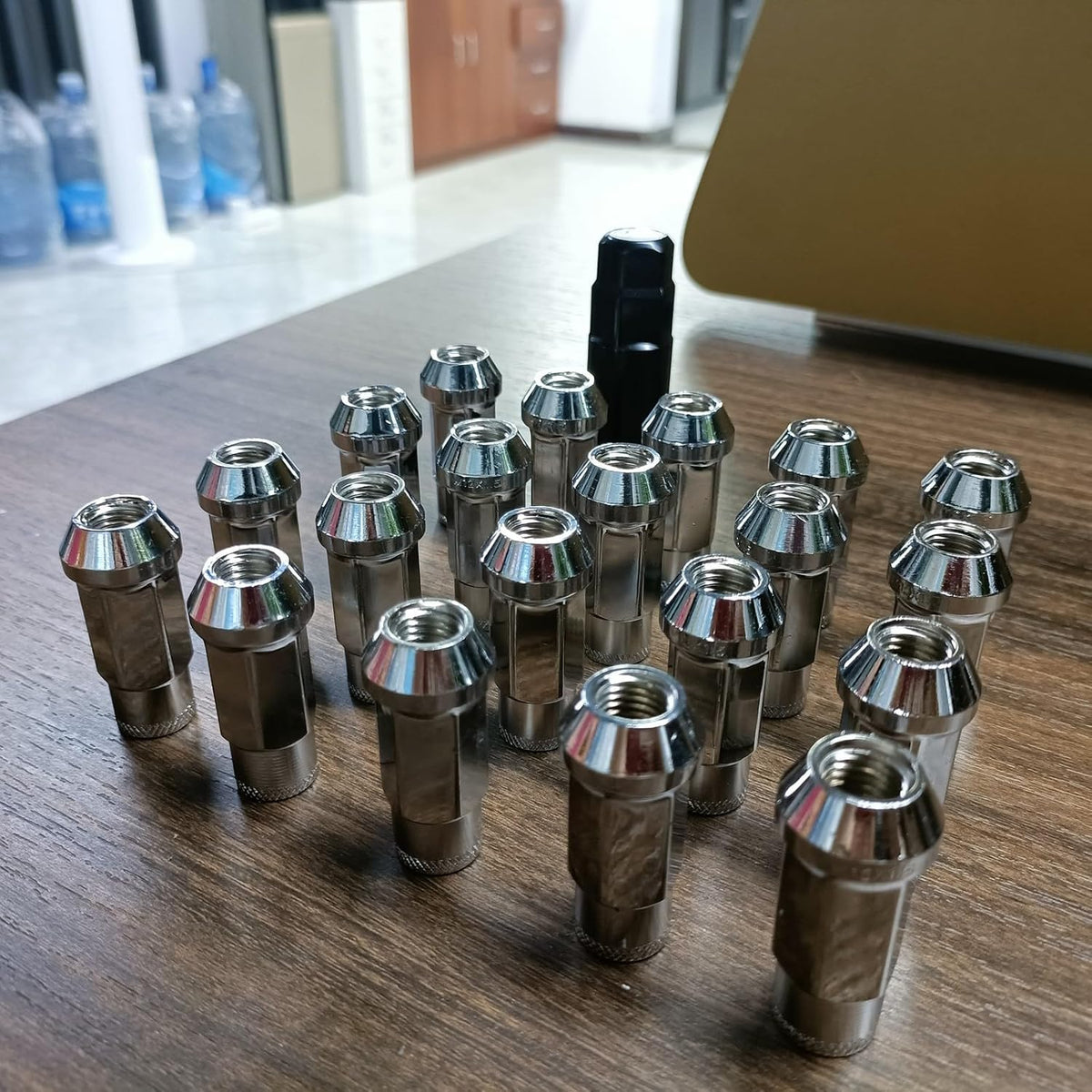 ya 10 9.16 baidi 20Pcs M12x1.5 Car 48mm Open End Lug Nut Set Steel Wheel Nut Bolt w/Socket Silver