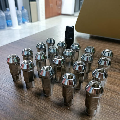 ya 10 9.16 baidi 20Pcs M12x1.5 Car 48mm Open End Lug Nut Set Steel Wheel Nut Bolt w/Socket Silver