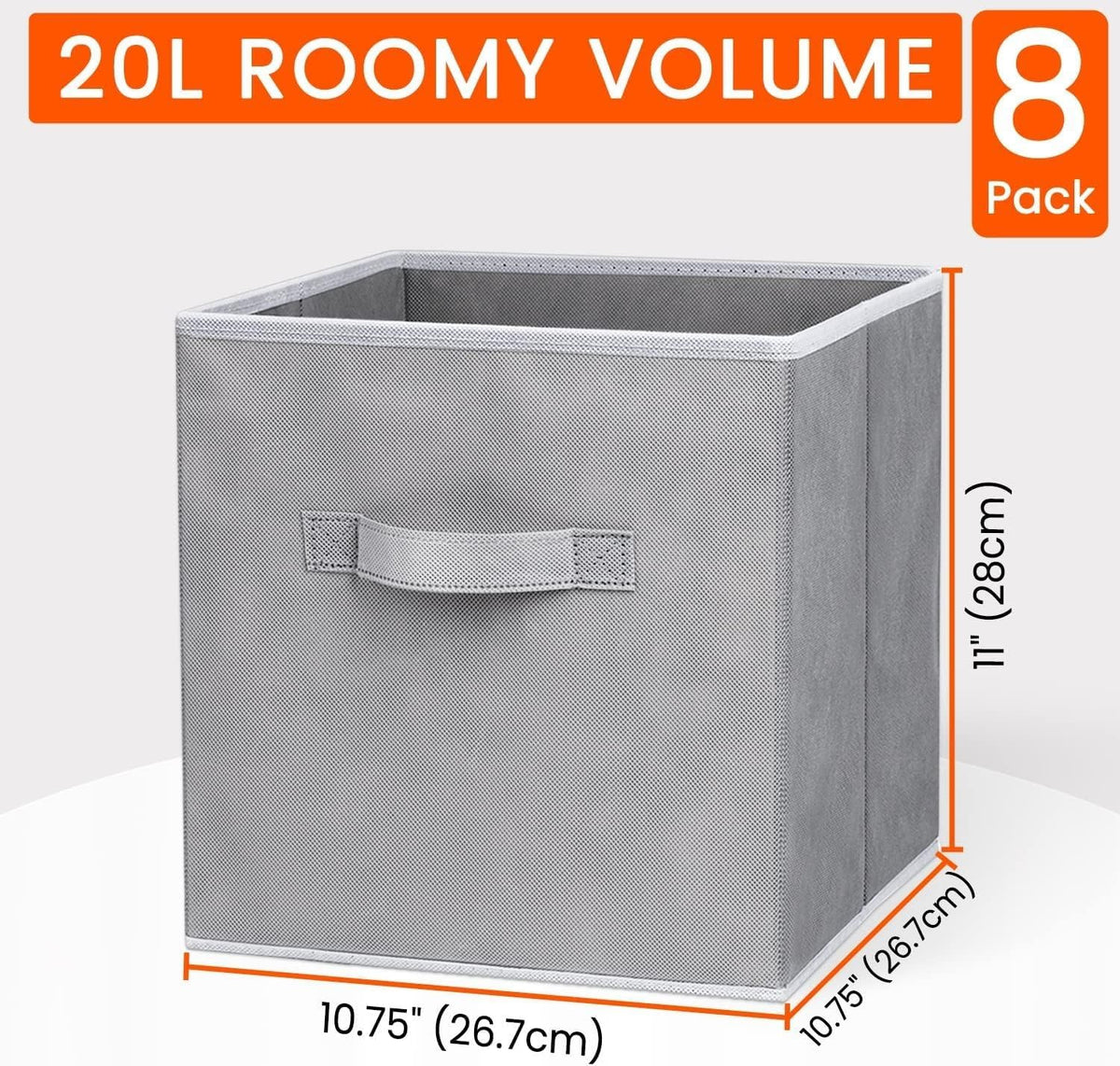 ya 26 10.21 baidi Stora Cube - 11-inch Heavy Duty Fabric Stora Box, Cube Foldable Stora Box -