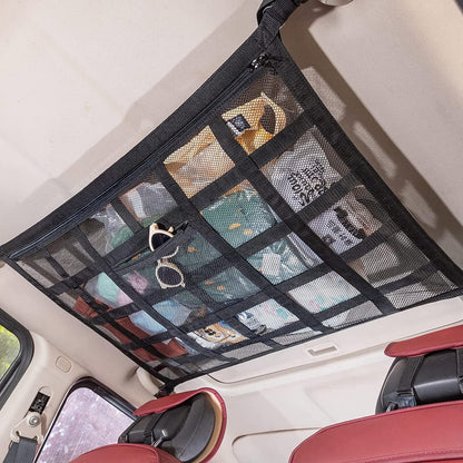 ya 2 8.15 31.5 x21.6 Upgrade Car Ceiling Cargo Net Pocket Double-Layer Mesh Car Roof