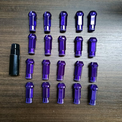 ya 10 9.16 baidi 20Pc M12x1.25 Car 48mm Open End Lug Nut Set Steel Wheel Nut Bolt w/Socket Purple