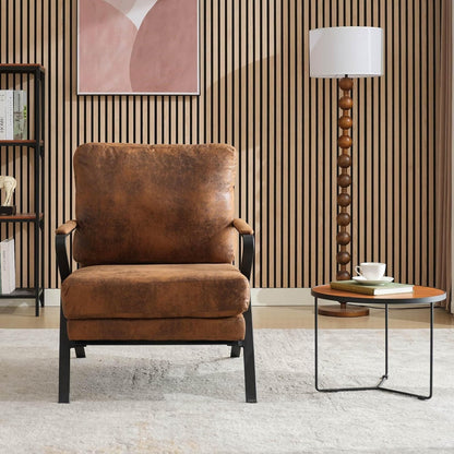 ya 28 10.13 baidi Modern Brown Upholstered w/Iron Frame Thicker Cushion