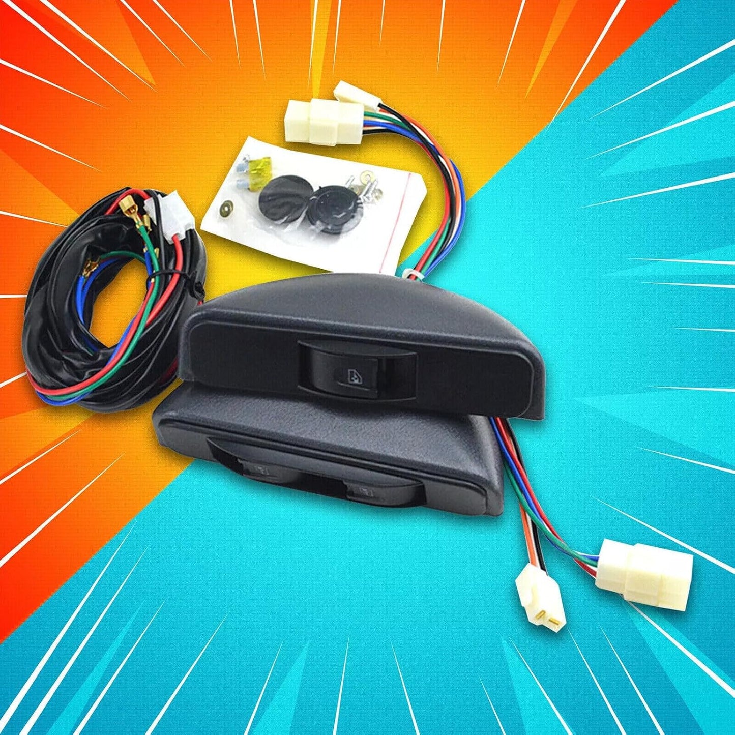 ya 4 8.8 Universal Truck Car Main Power Window Switch Kit with Wiring Harness 12V 