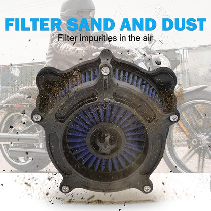 ya 5 8.10 Matte Black Air Cleaner Blue Intake Filter Fit for Harley Touring 08-16 Softail