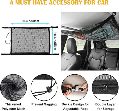 ya 28 10.13 zhengce for BMW Accessories Car Double Layer Roof Top Ceiling Cargo Net Pocket Mesh