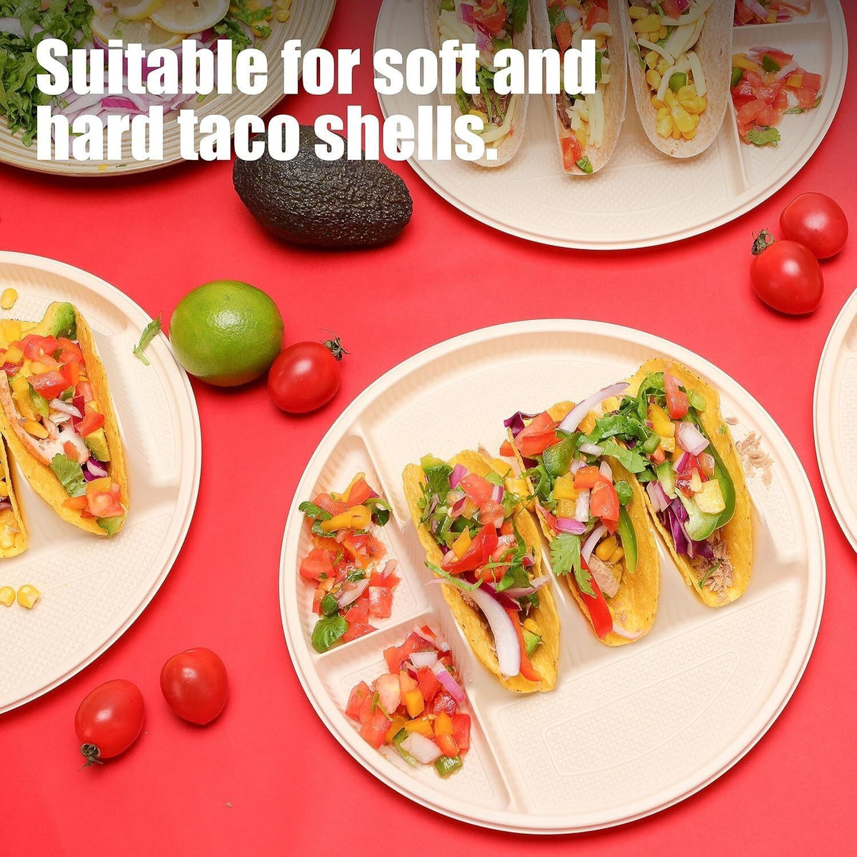 ya 14 9.20 baidi 60 Lar Disposable Burrito Trays for Parties, Tortilla Trays-1