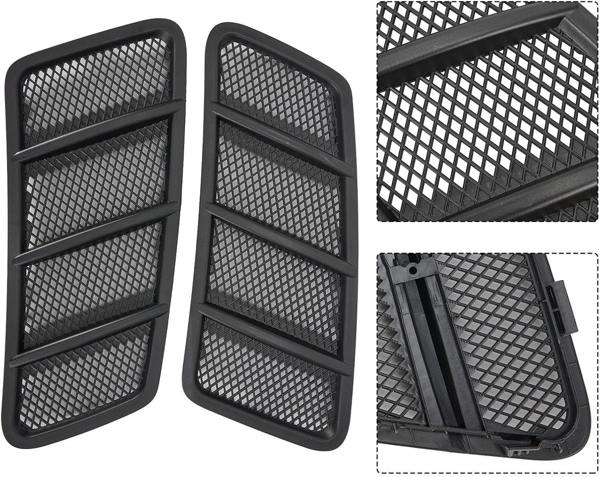 ya 4 8.14 2Pcs for Benz W166/ML/GL Class Black Plastic Hood Air Vent Grille Cover