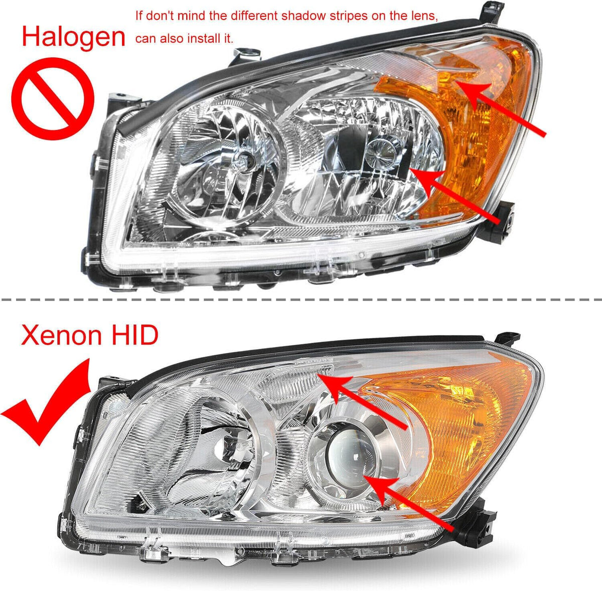 ya 4 8.10 Right + left headlight glass cover spreader for Toyota RAV4 2009-2012