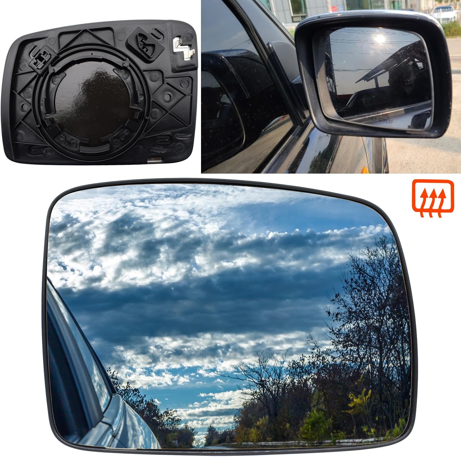 ya 2 8.15 for Land Rover Discovery 3 lander 2 Range Right Hand Side Wing Mirror Glass