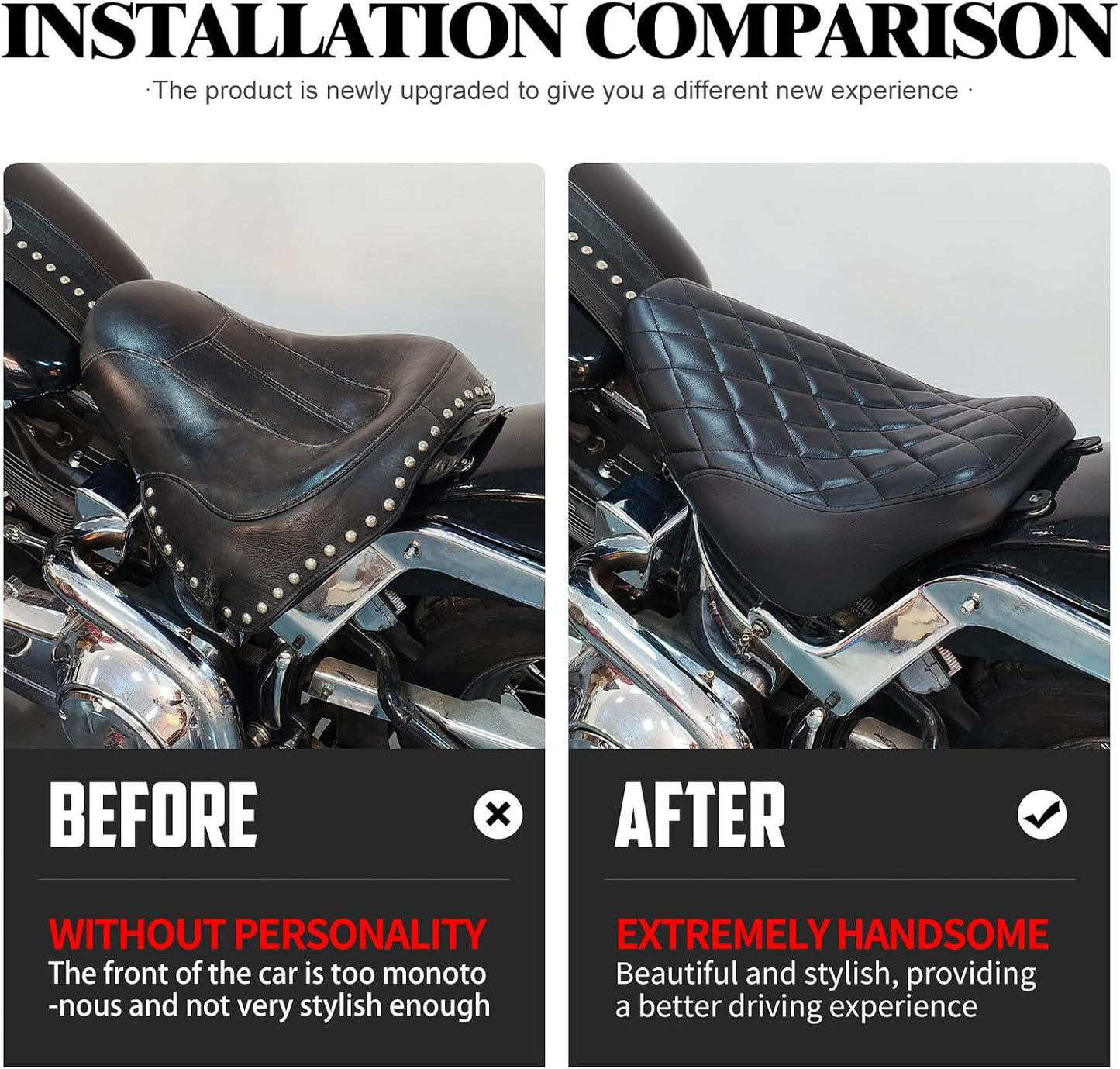 ya 5 8.24 baidi Driver Solo for SEAT Black Stitching for Harley Heritage Softail FLSTC Deluxe 06-17