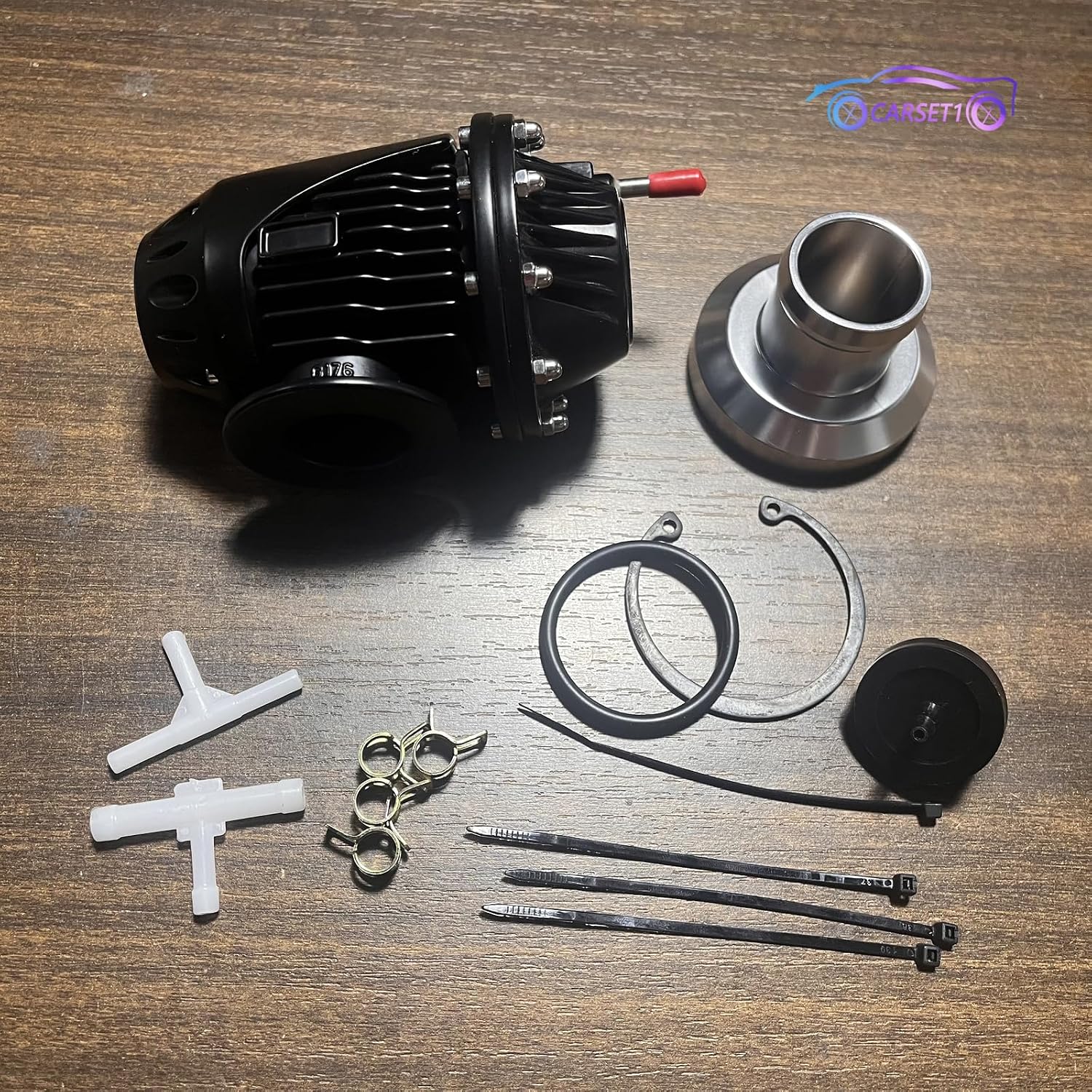 ya 4 8.24 baidi For HKS 3 SQV3 SSQV Aluminum Turbo Blow Off Valve w/Direct Fit Adapter Black