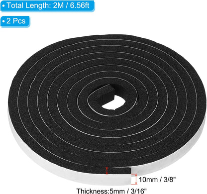 ya 26 10.21 baidi Weather Stripping for Doors, 2 Rolls 10mmx5mm Foam Seal Tape Adhesive Insulation
