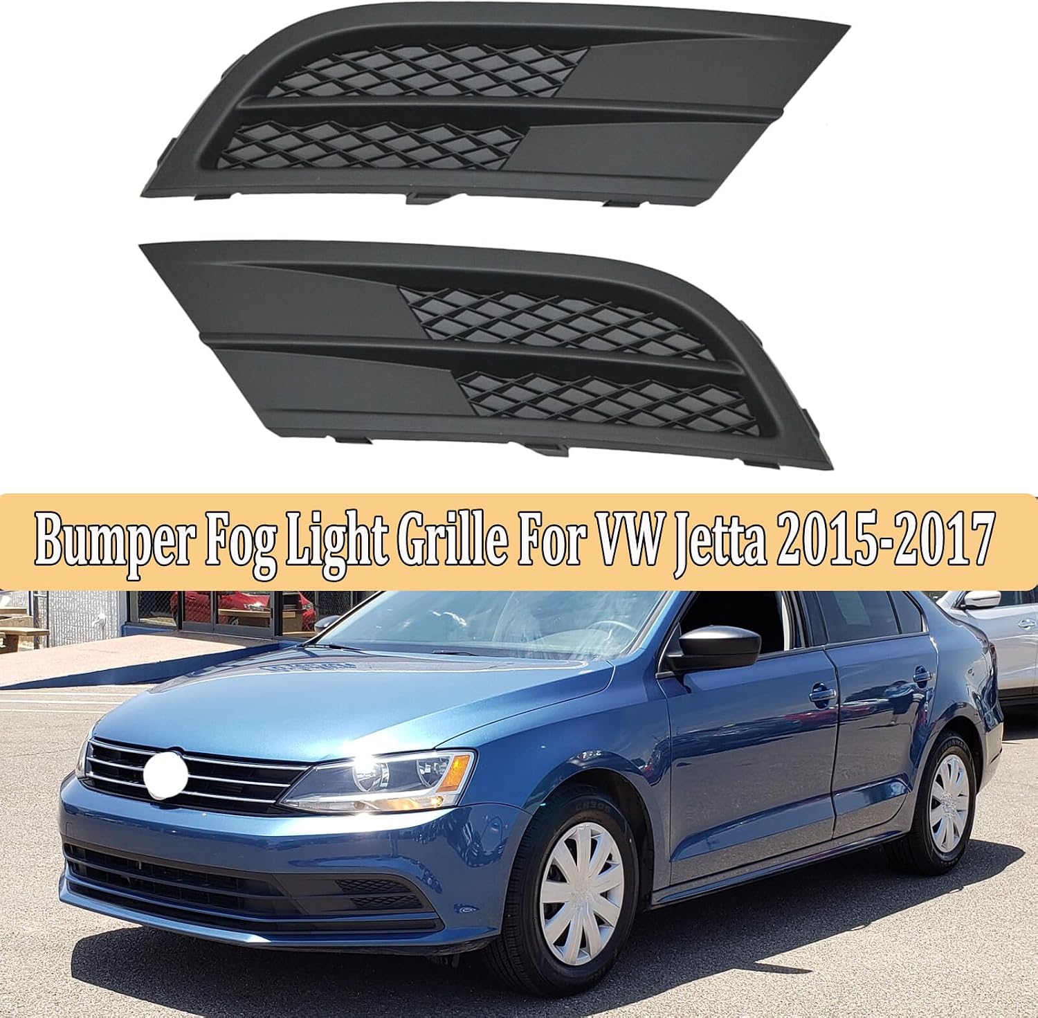 ya 4 8.10 Front Bumper Fog Light Grille Headlamp Cover For 2015-2017 for VW for JETTA Left Right