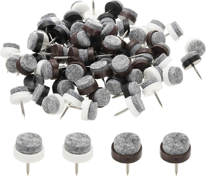 ya 26 10.21 baidi 72 Pcs 17 mm Nail-on Felt Pads, Felt Furniture Sliders Pads, Black/Brown/White