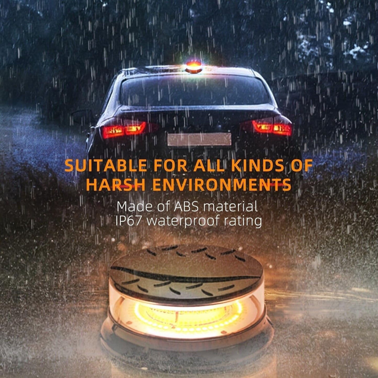 ya 7 8.24 baidi Car Automotive Amber Magnetic Flashing Strobe Emergency LED Warning