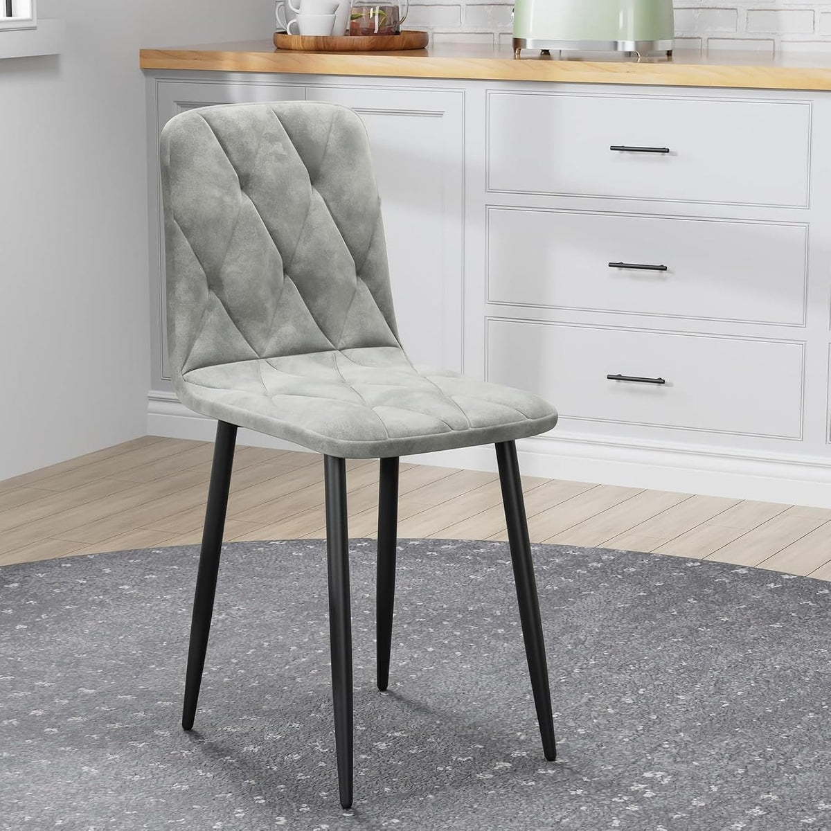 ya 28 10.13 baidi 4-Piece Modern Dining Chairs Set, Upholstered Cushion Seats, Metal Legs