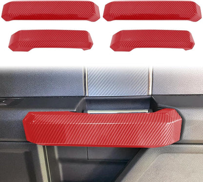 ya 5 8.10 Red Car Door Grab Handle Decoration Trim Cover Interior for Ford F150 2015-2020