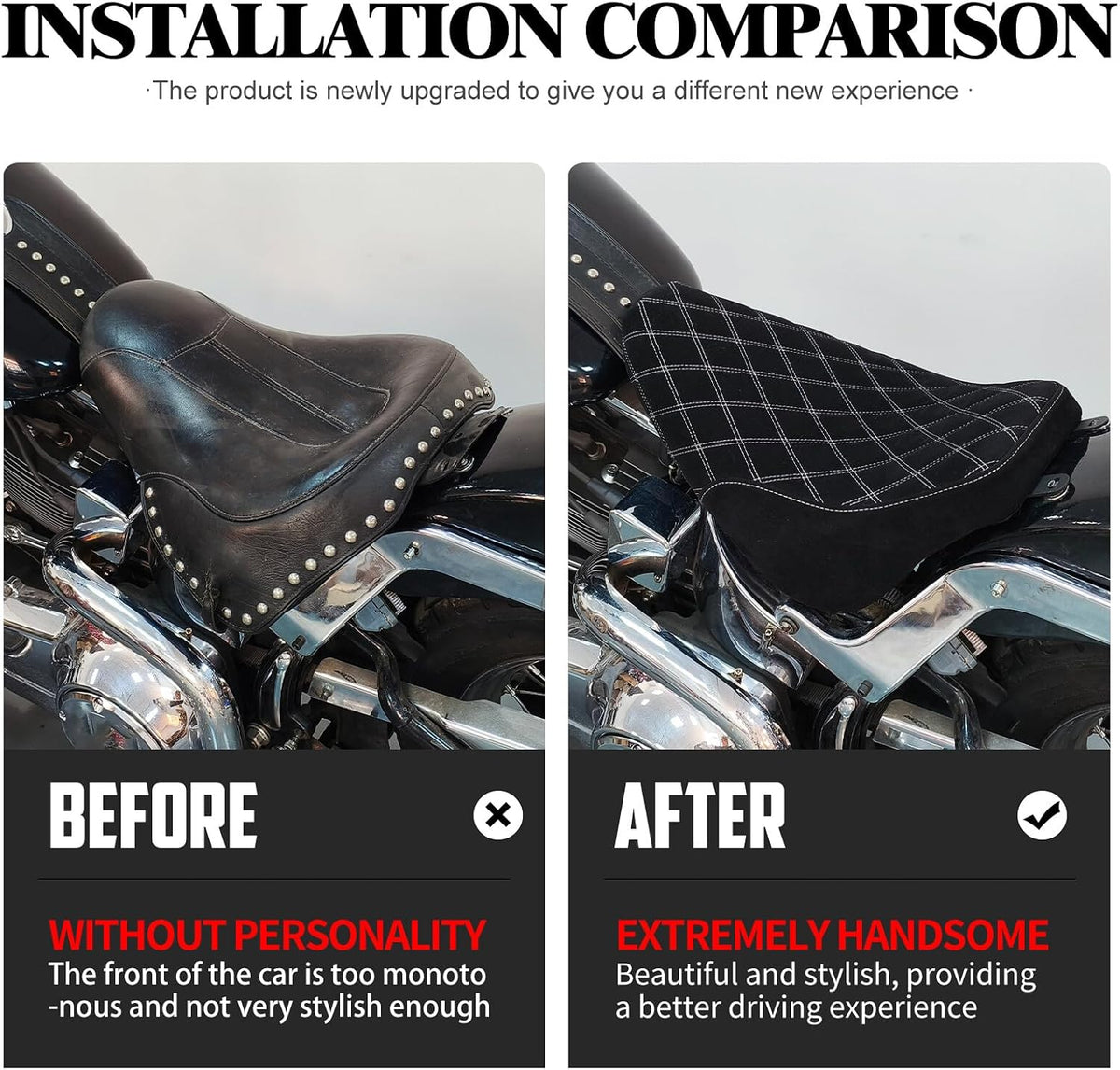 ya 4 8.8.2 Driver Solo for SEAT White Stitching for Harley Heritage Softail FLSTC Deluxe 06-17