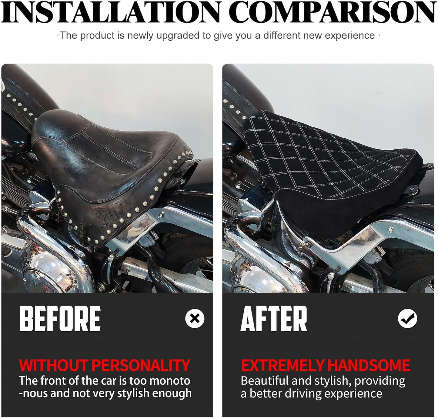 ya 5 8.24 baidi Driver Solo for SEAT White Stitching for Harley Heritage Softail FLSTC Deluxe 06-17