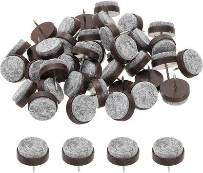 ya 26 10.21 baidi 72 Pcs 24 mm Nail-on Felt Pads, Round Felt Furniture Sliders Pads, Brown