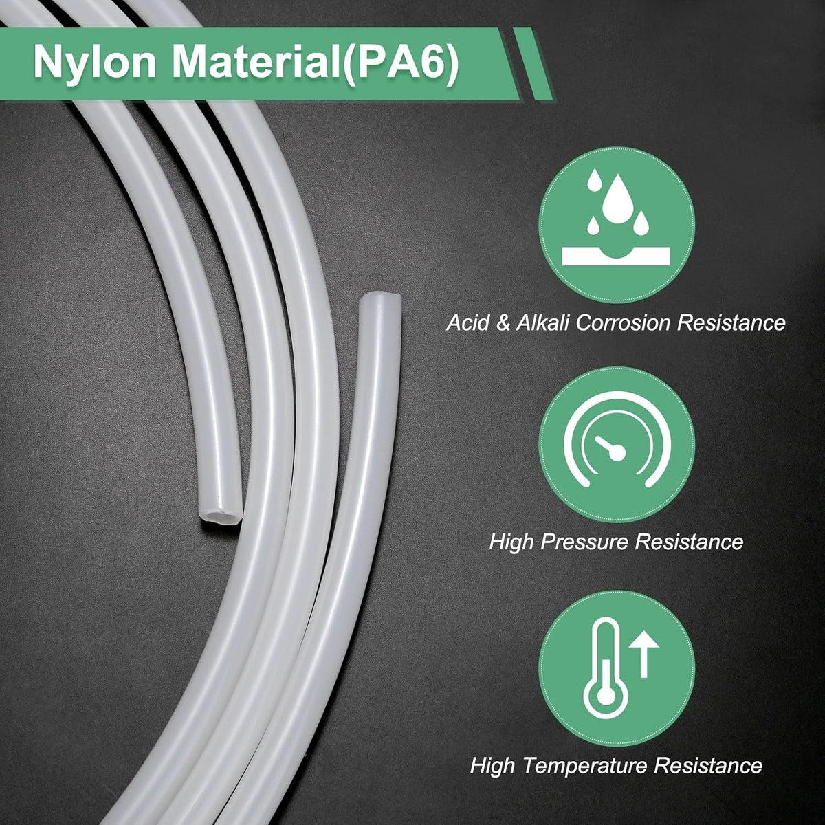 ya 14 9.20 baidi 1.5 m Nylon Hose Tube, 6.35x9.52mm(IDxOD) PA6 Pneumatic Air Tubing Translucent-1