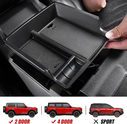 ya 4 8.14 for 2021-2024 for Ford Bronco Car Center Console Armrest Storage Box Organizer Tray